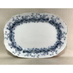Alfred Meakin England Blue Kremlim Floral 15 In Platter Flow Blue 1890s